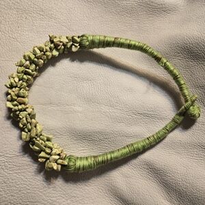 Stone choker collar necklace 18 inches, slide loop closure